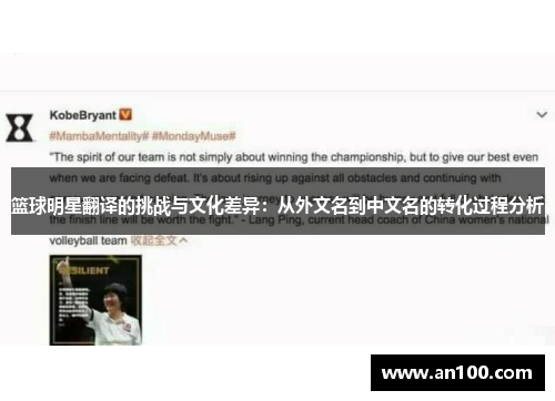 篮球明星翻译的挑战与文化差异：从外文名到中文名的转化过程分析